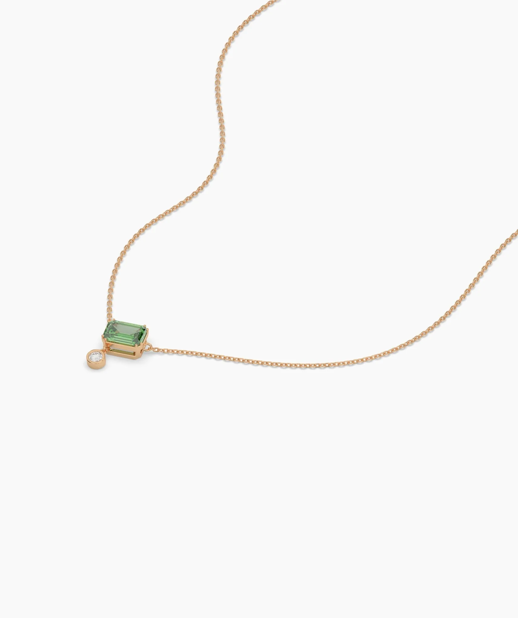 Modern Green Gemstone & Diamond Necklace