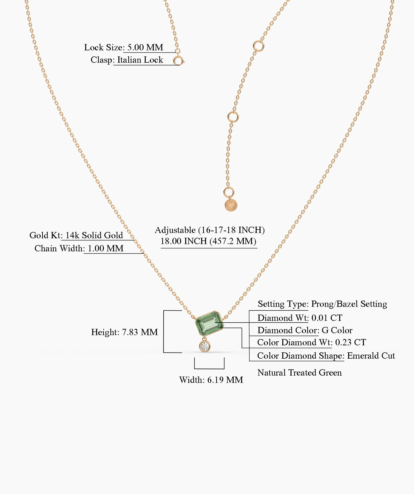 Modern Green Gemstone & Diamond Necklace