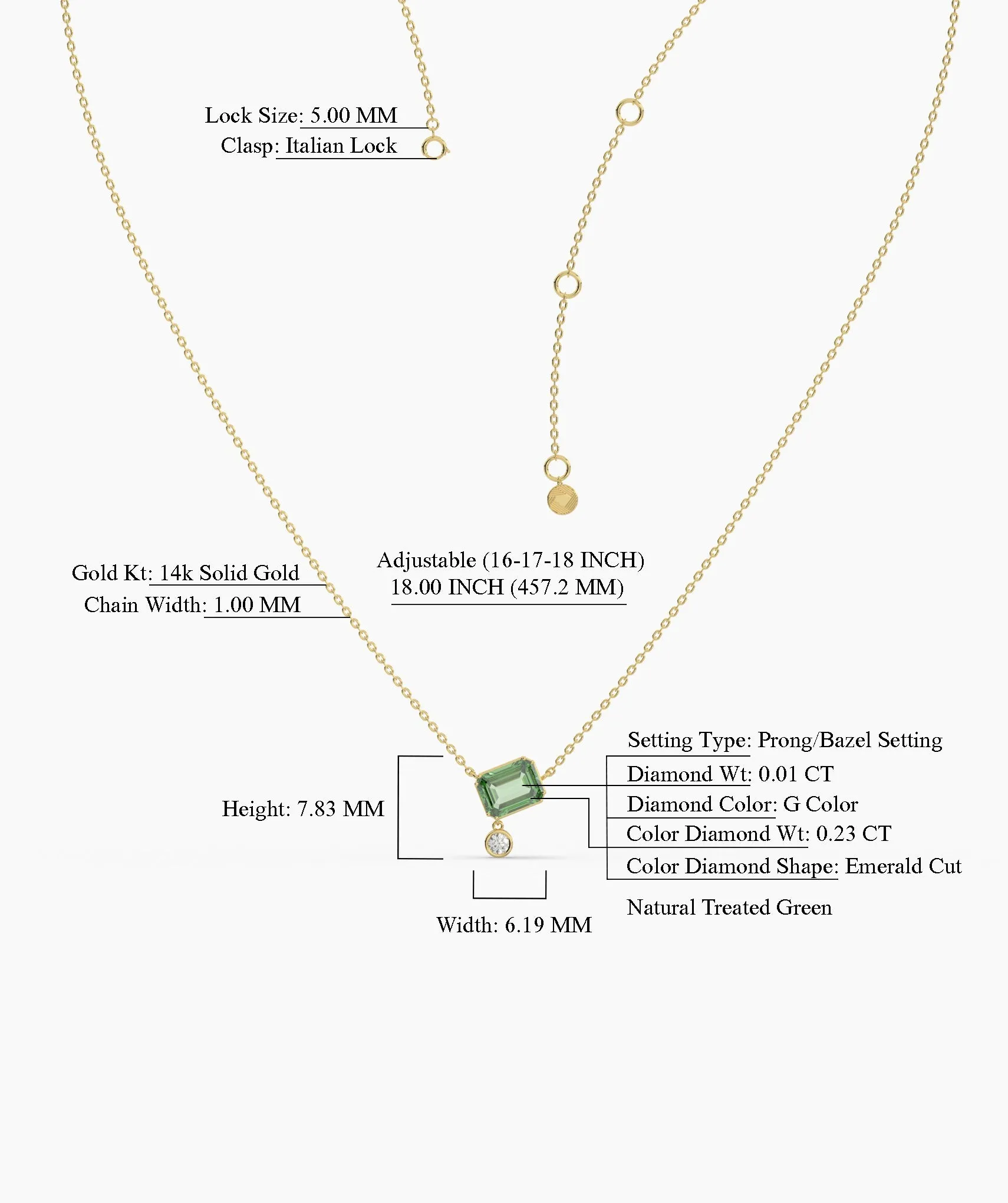 Modern Green Gemstone & Diamond Necklace