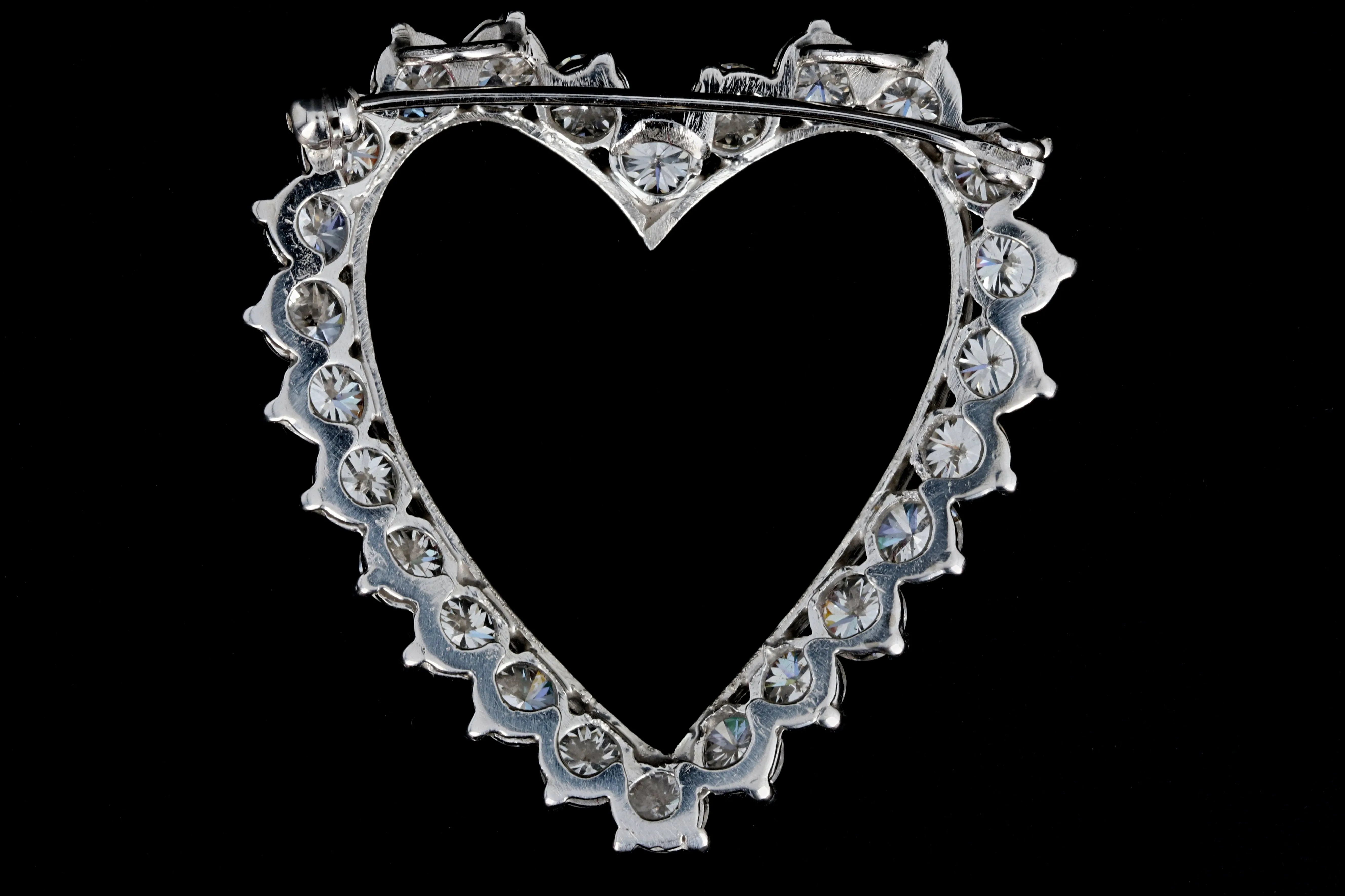 Modern Platinum 6.25CTW Diamond Heart Pendant With 18K Chain