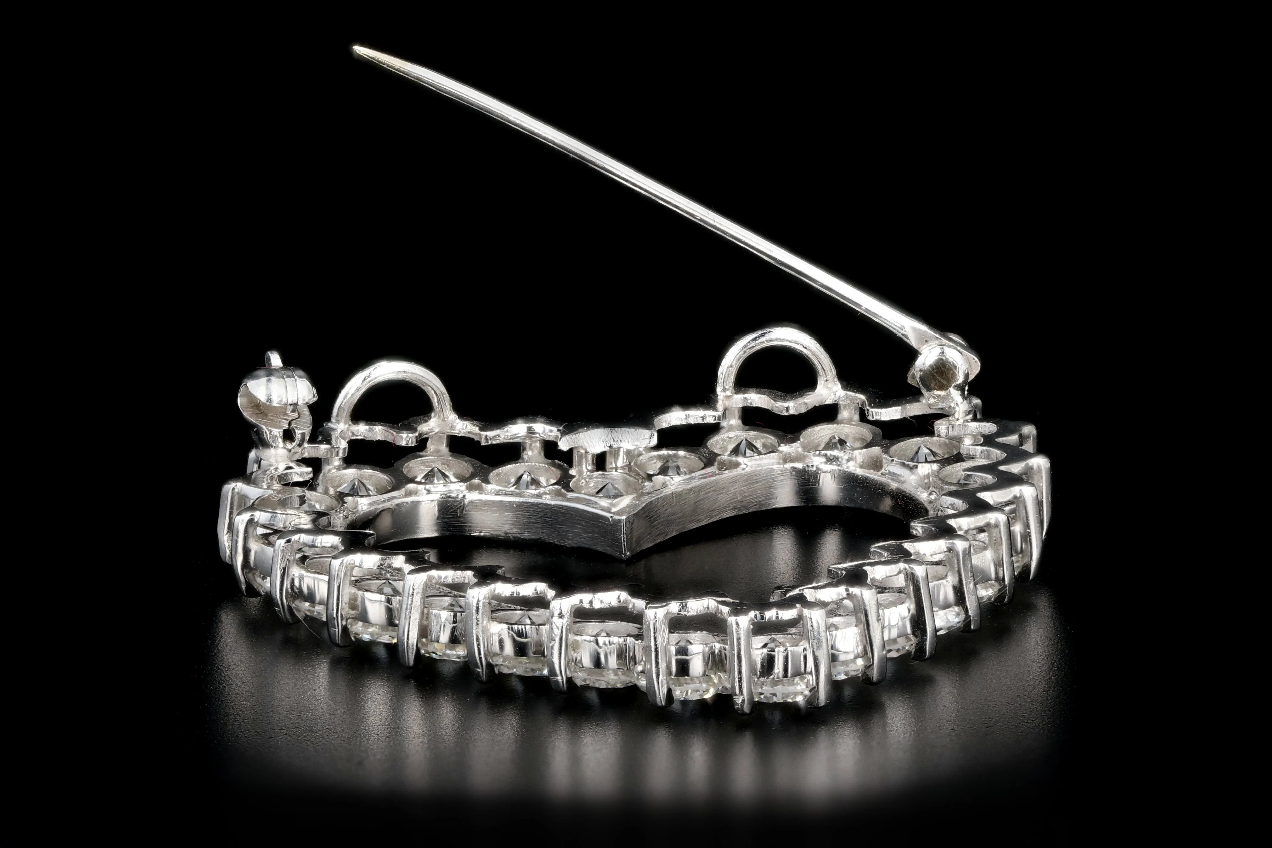 Modern Platinum 6.25CTW Diamond Heart Pendant With 18K Chain