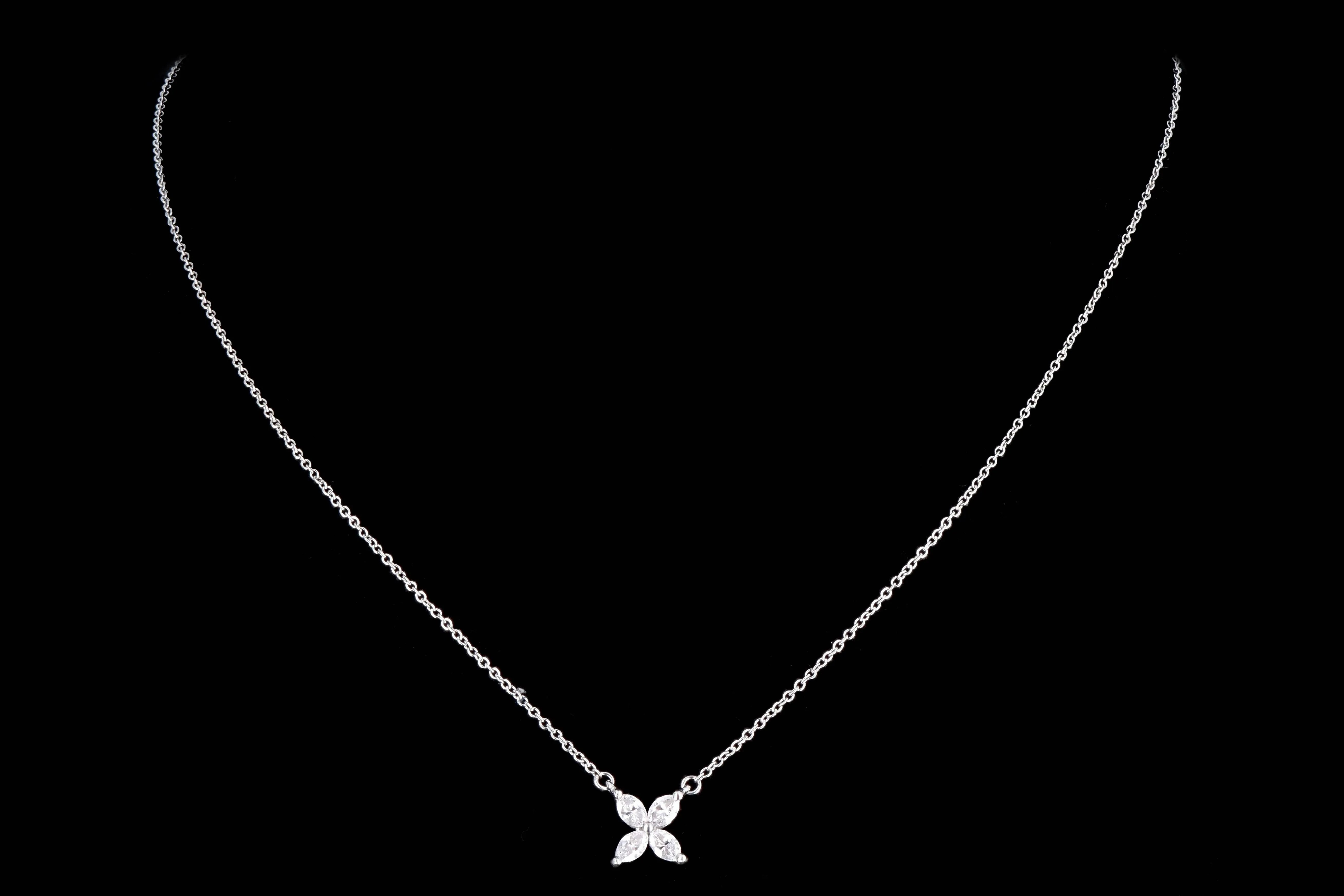 Modern Tiffany & Co. Platinum Diamond Victoria Pendant Necklace