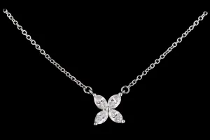 Modern Tiffany & Co. Platinum Diamond Victoria Pendant Necklace