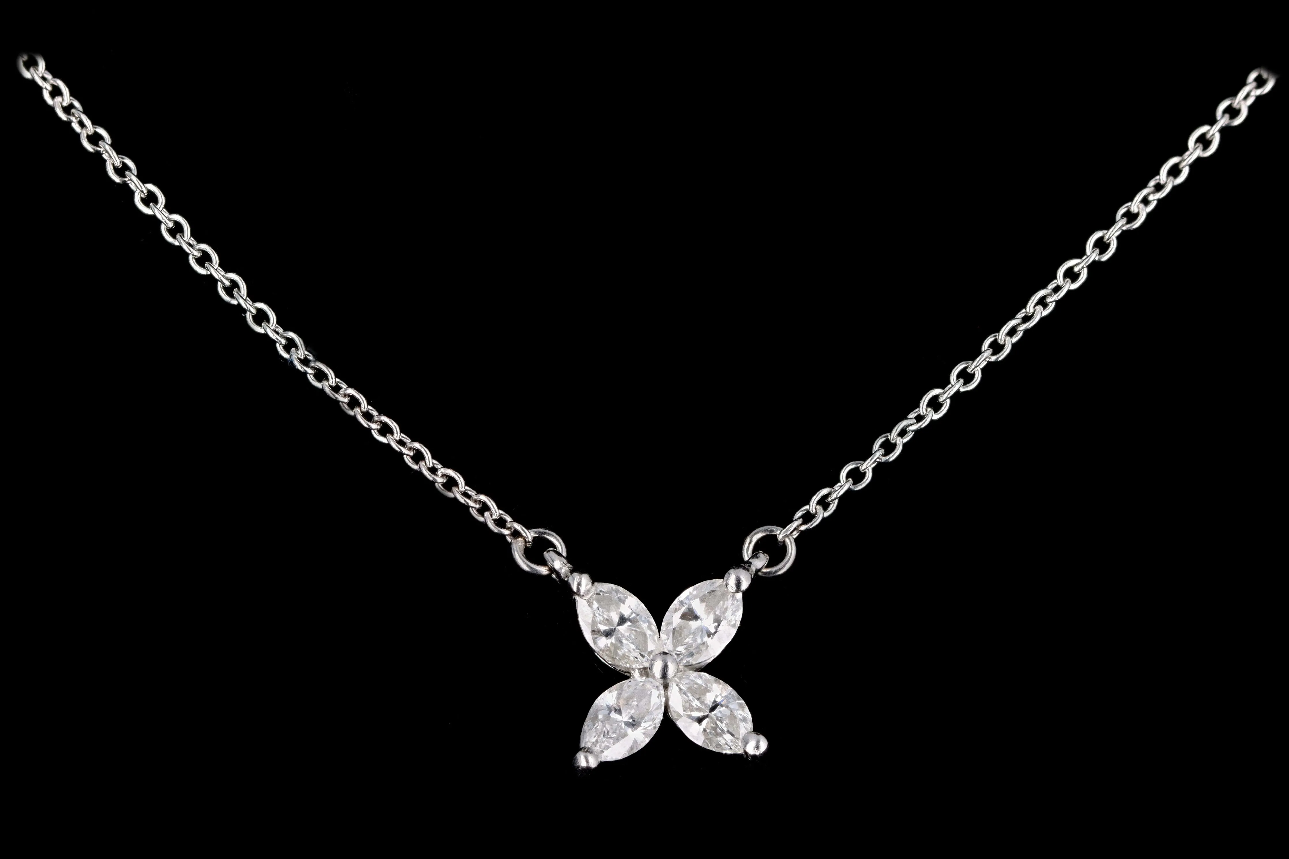 Modern Tiffany & Co. Platinum Diamond Victoria Pendant Necklace
