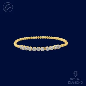 Modish Fancy Diamond   18k Gold Flexi Bangle Bracelet