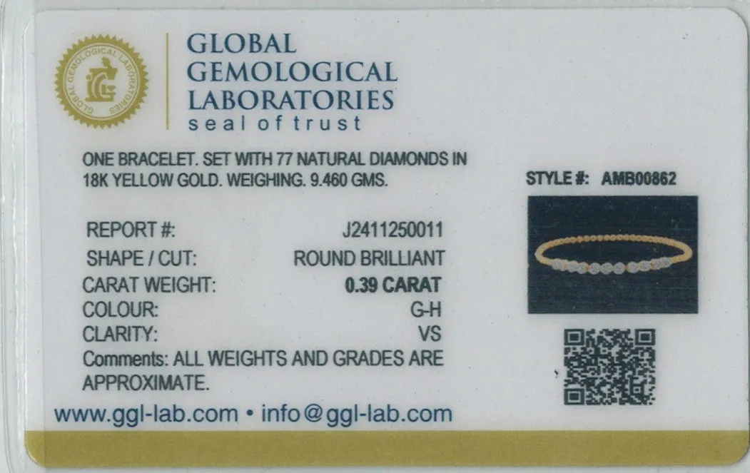Modish Fancy Diamond   18k Gold Flexi Bangle Bracelet