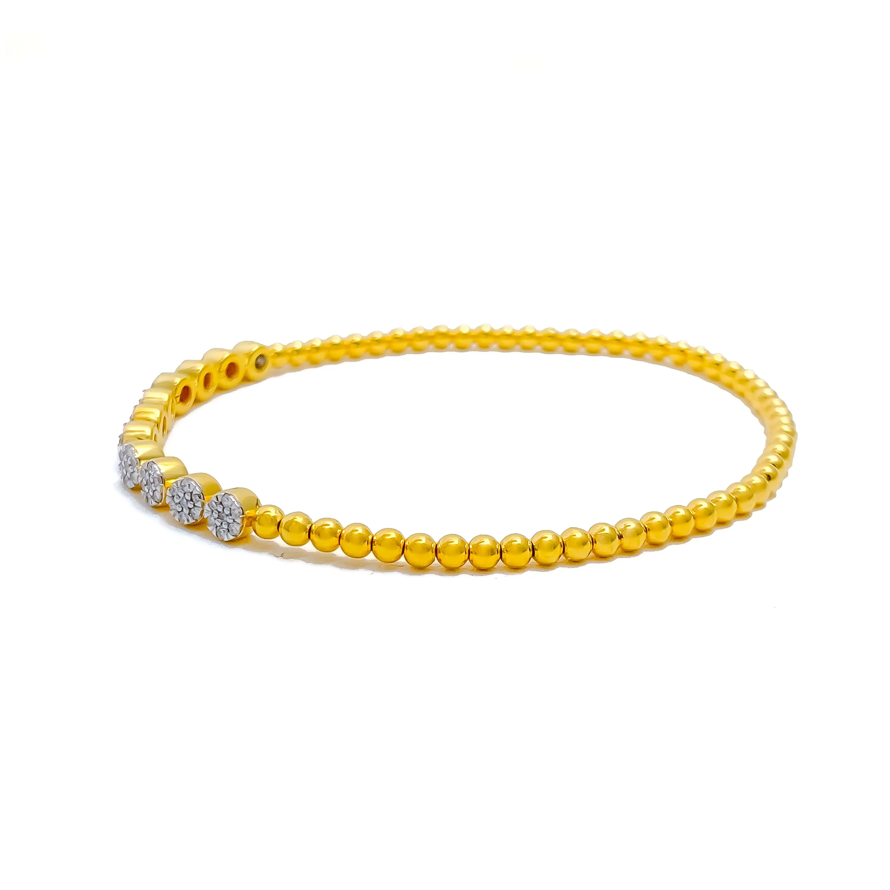 Modish Fancy Diamond   18k Gold Flexi Bangle Bracelet