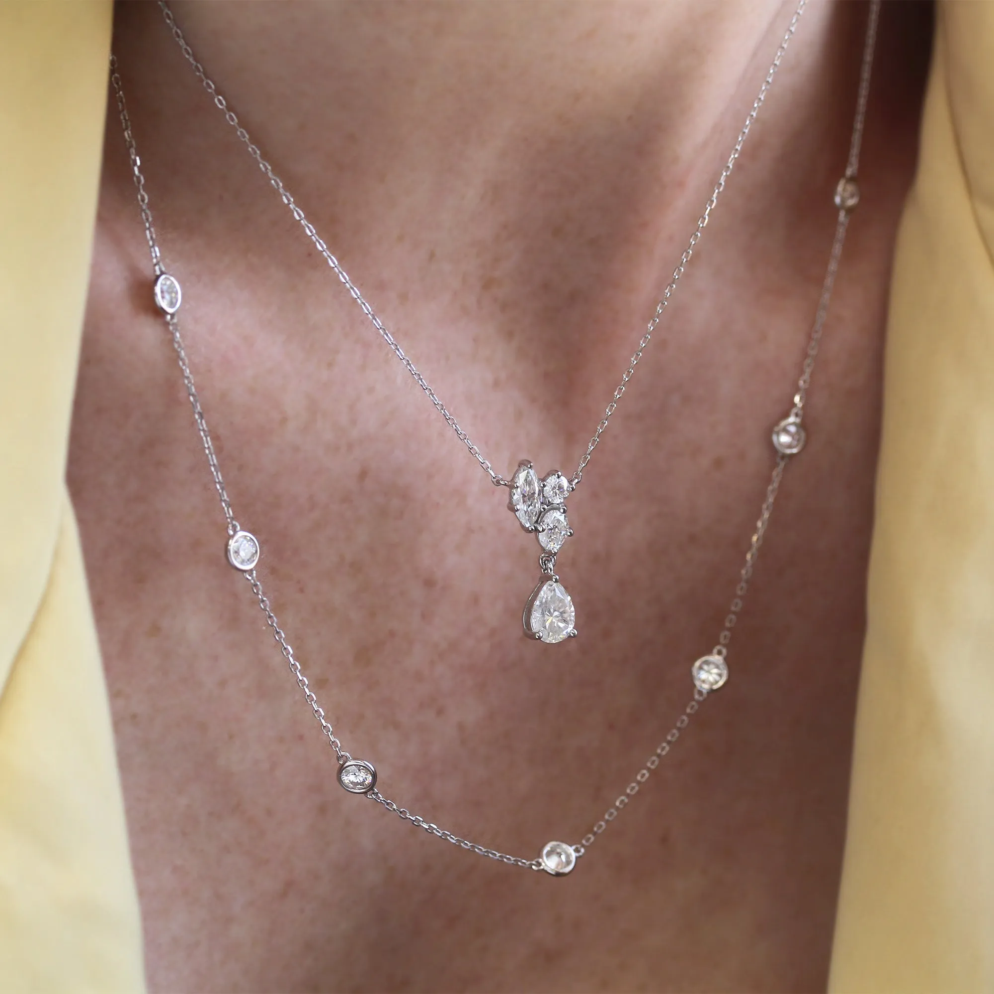 Moissanite Dewdrop Brilliance Earrings & Necklace