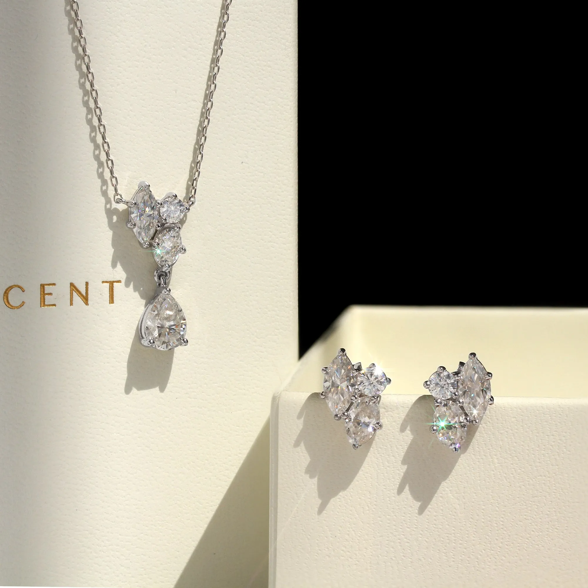 Moissanite Dewdrop Brilliance Earrings & Necklace