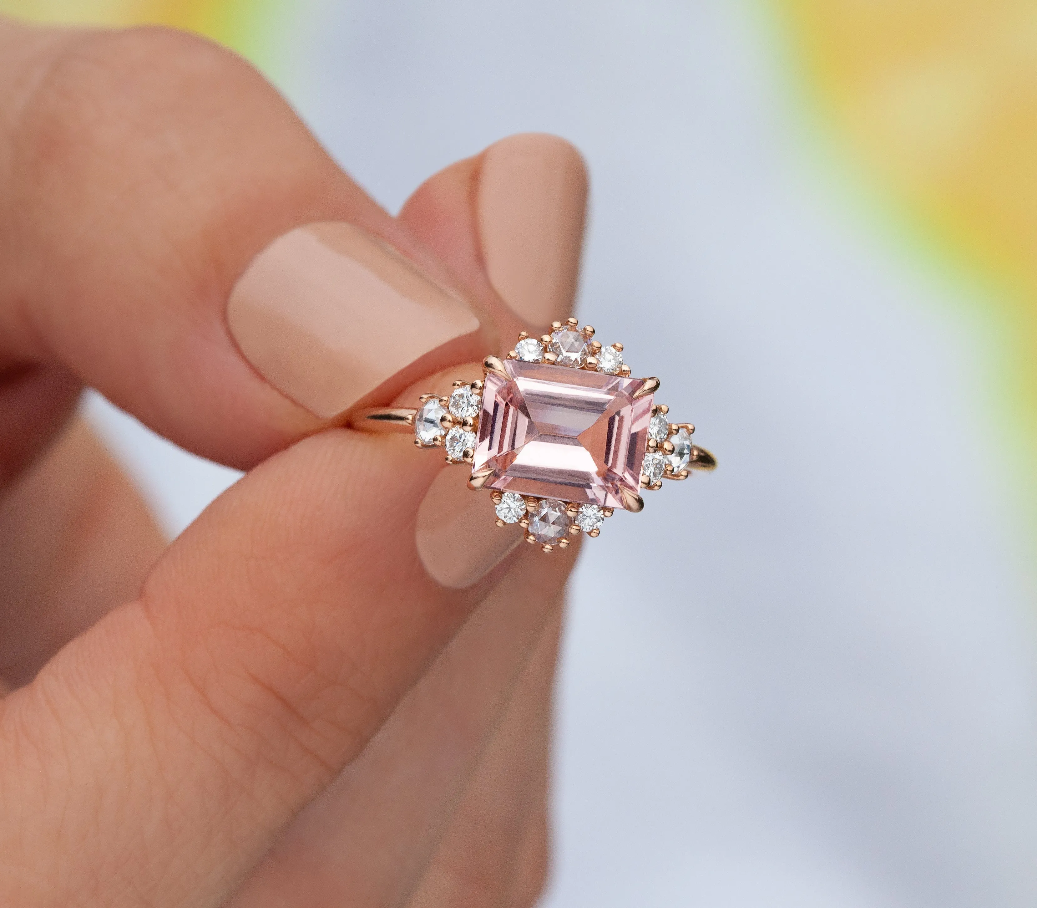 Morganite Flare Ring