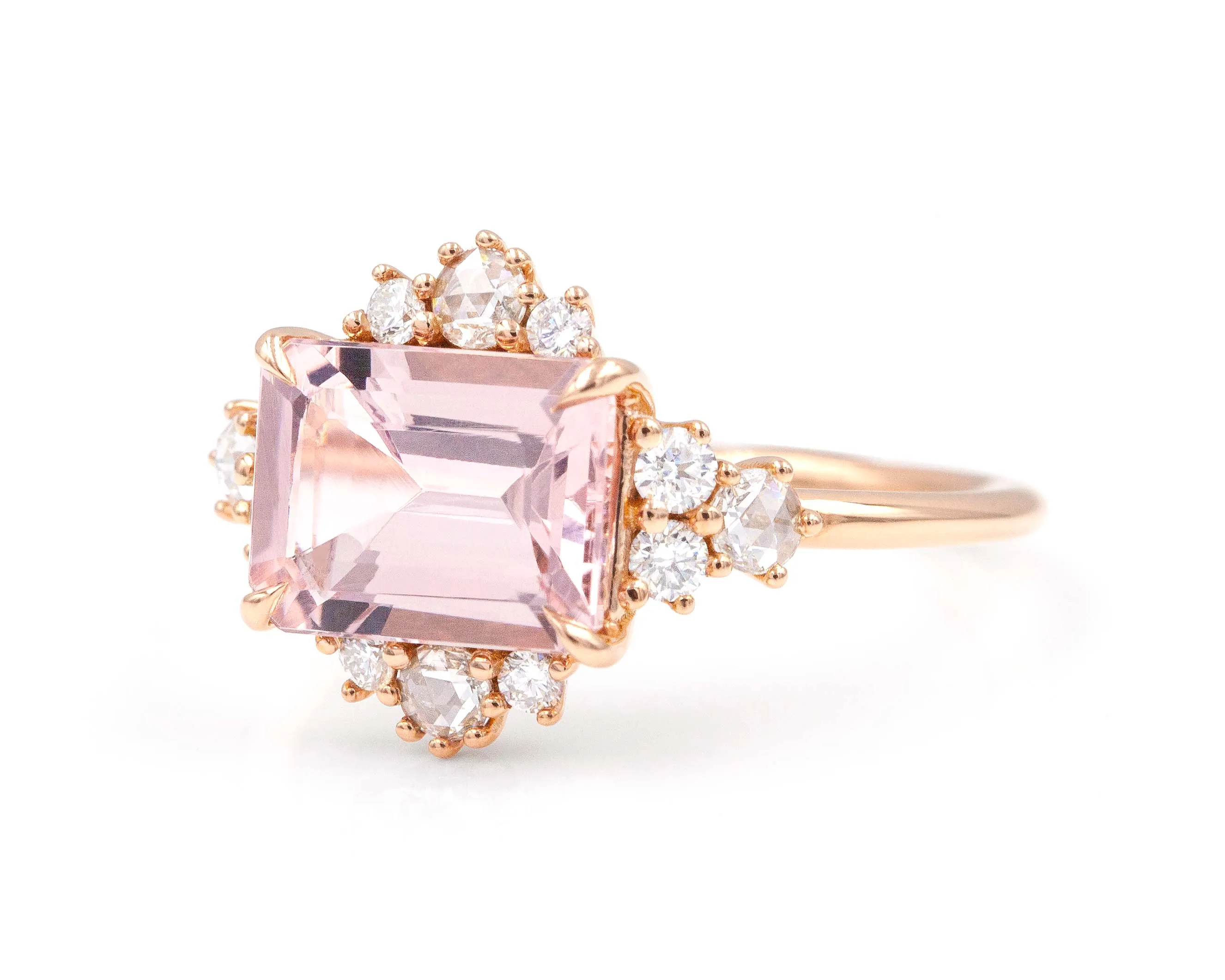 Morganite Flare Ring