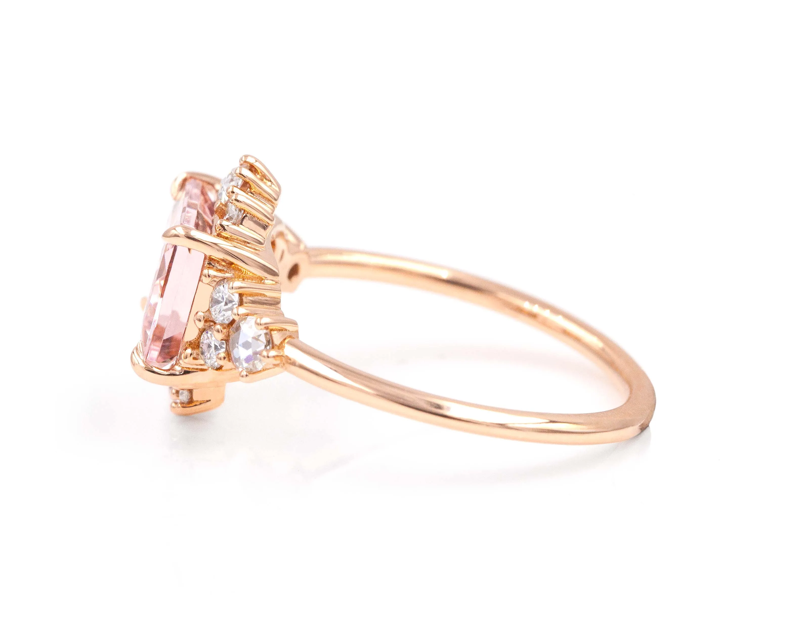 Morganite Flare Ring