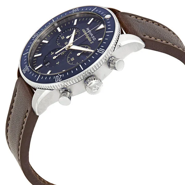Movado Heritage Chocolate Leather Blue Dial Quartz Watch for Gents - 3650061