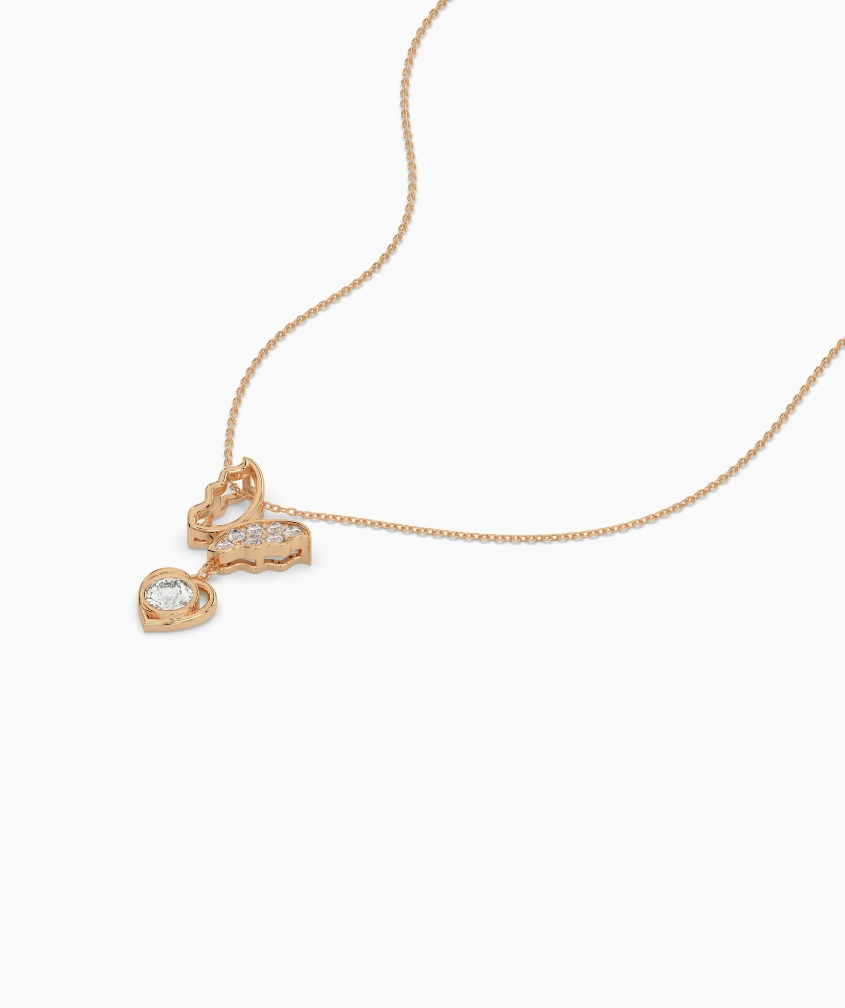 Multi-Charm Diamond Heart Necklace