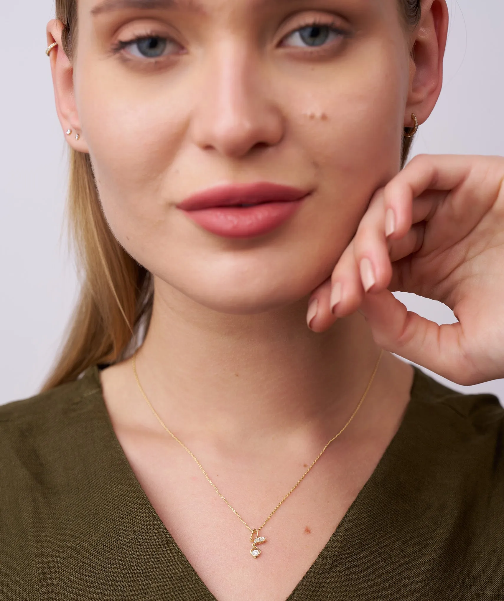 Multi-Charm Diamond Heart Necklace