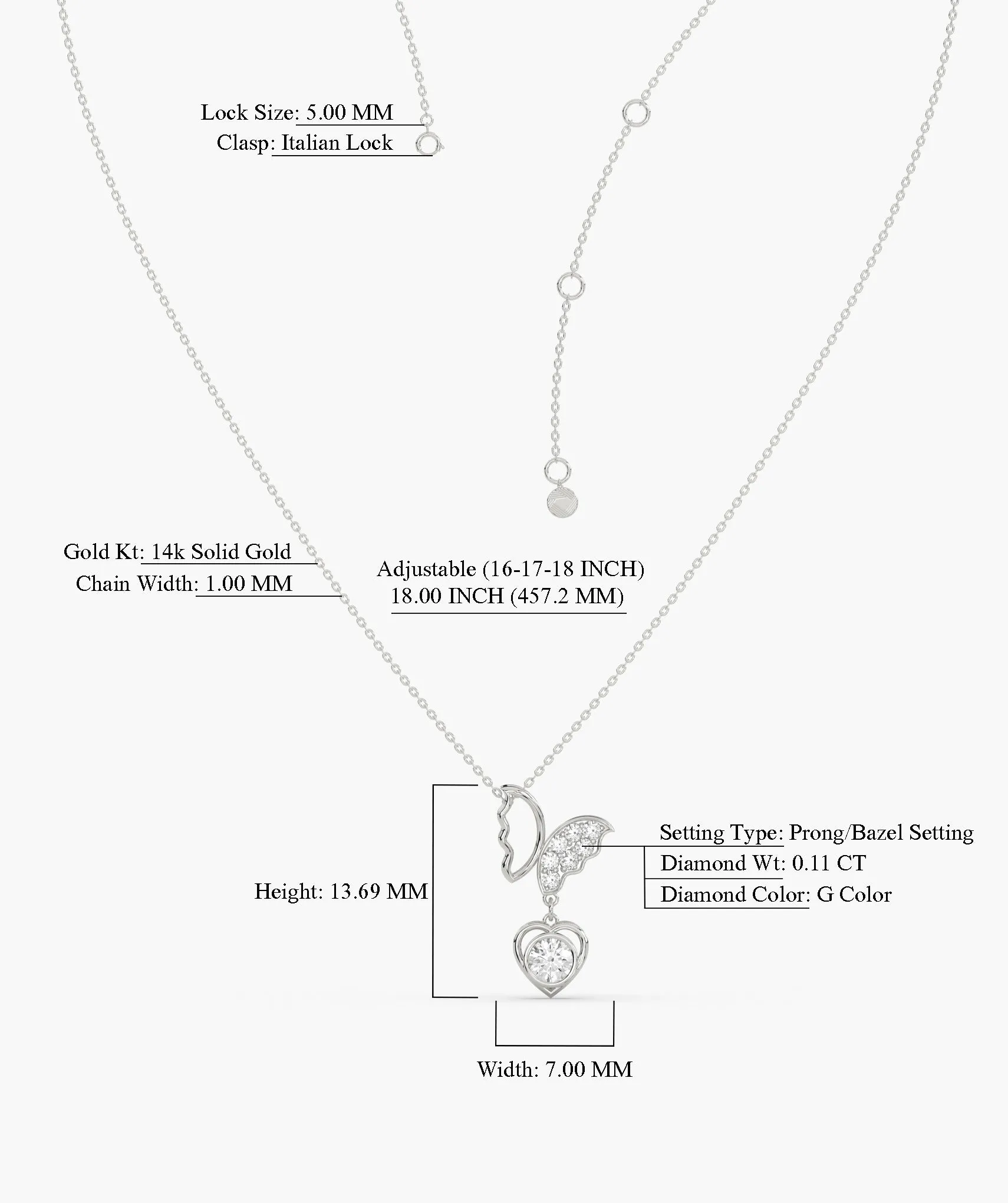 Multi-Charm Diamond Heart Necklace