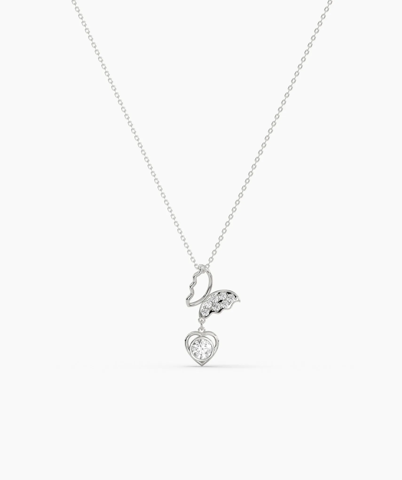 Multi-Charm Diamond Heart Necklace