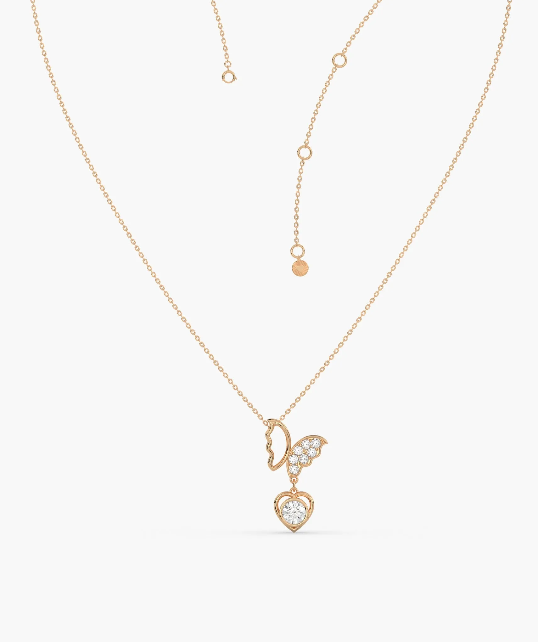 Multi-Charm Diamond Heart Necklace
