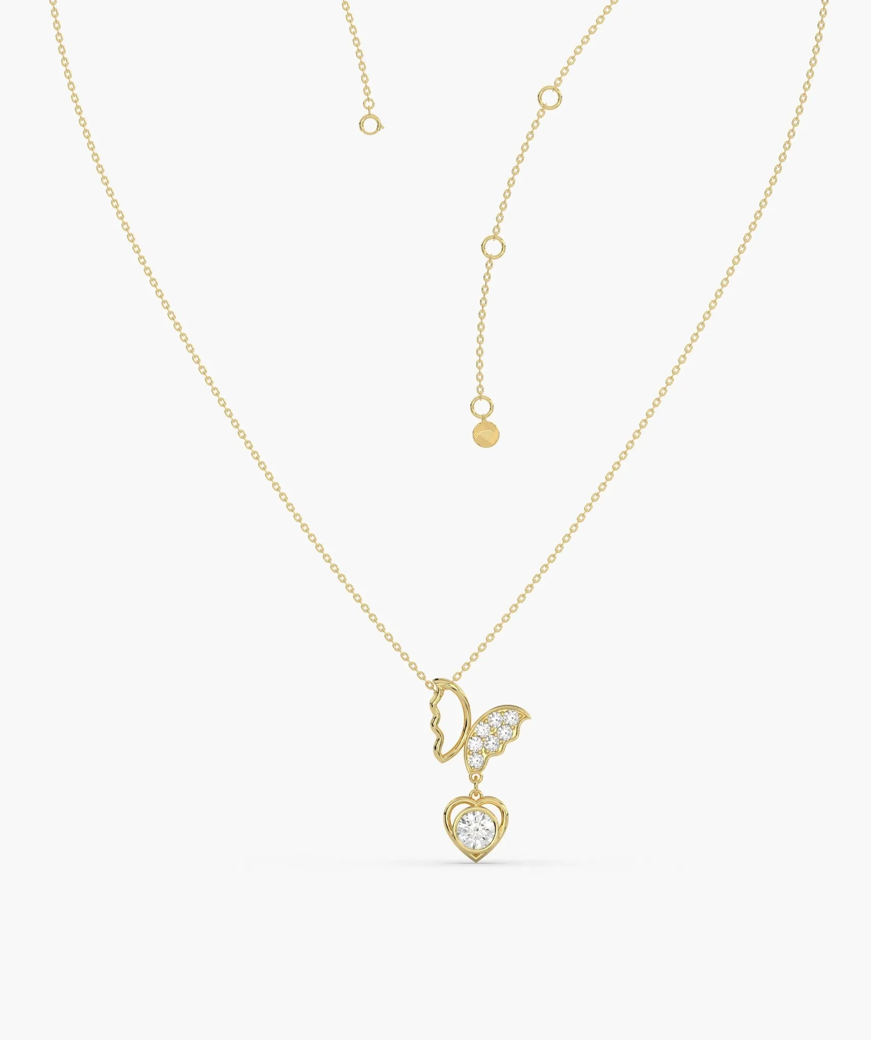 Multi-Charm Diamond Heart Necklace