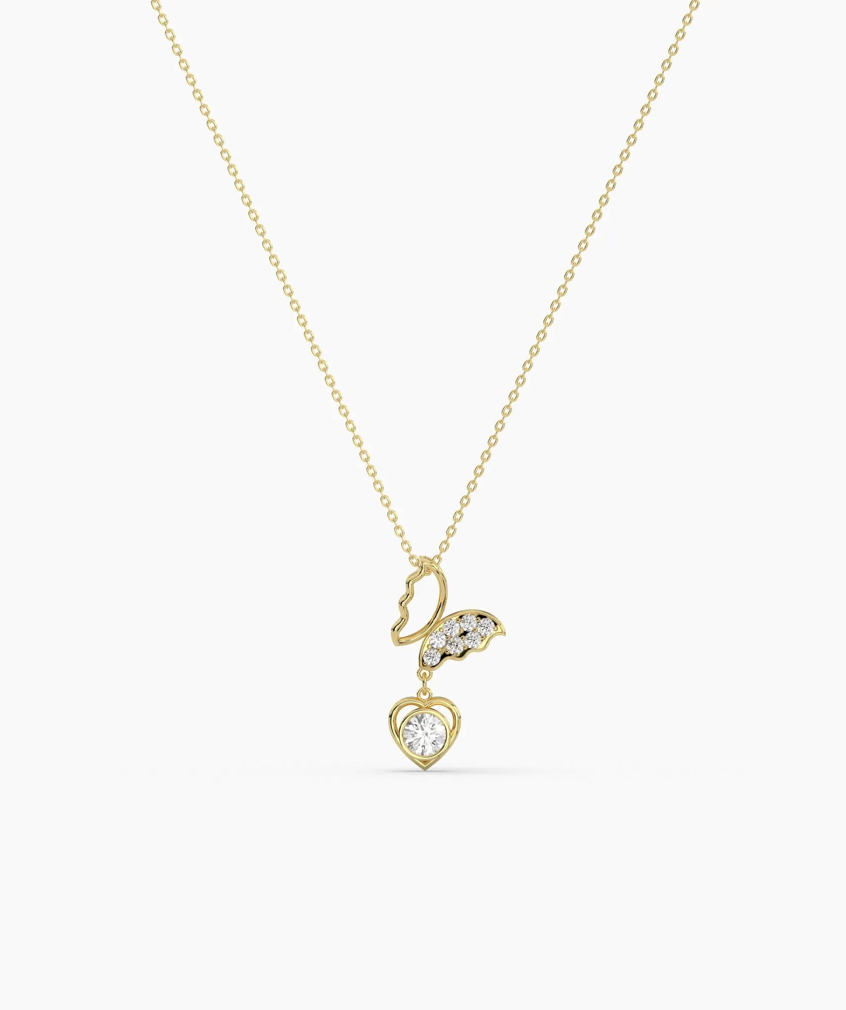 Multi-Charm Diamond Heart Necklace