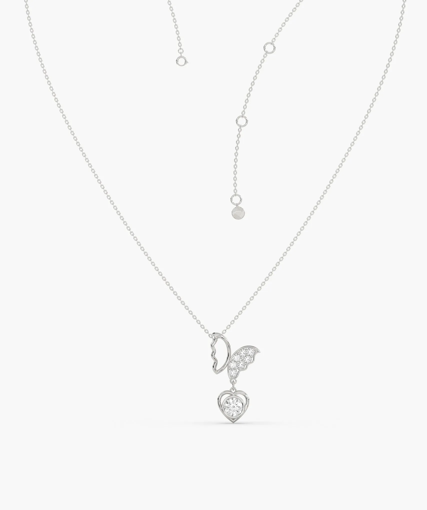 Multi-Charm Diamond Heart Necklace