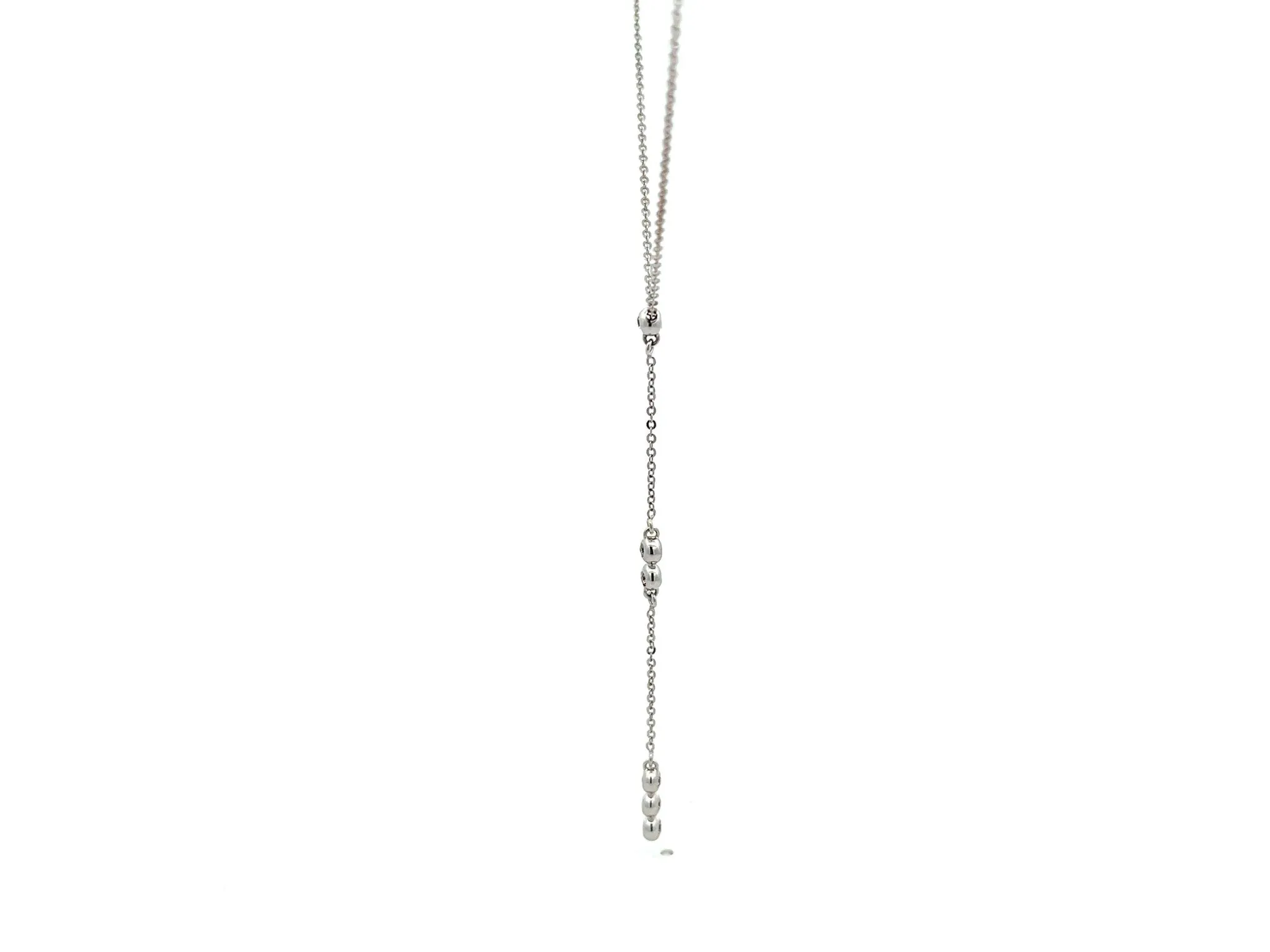 Multi Diamond Y-Drop Necklace in 14k White Gold