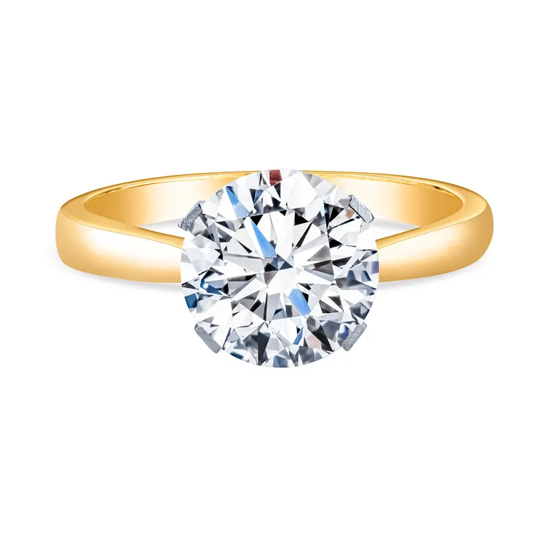 Narrow Solitaire Engagement Rings Pinched Band