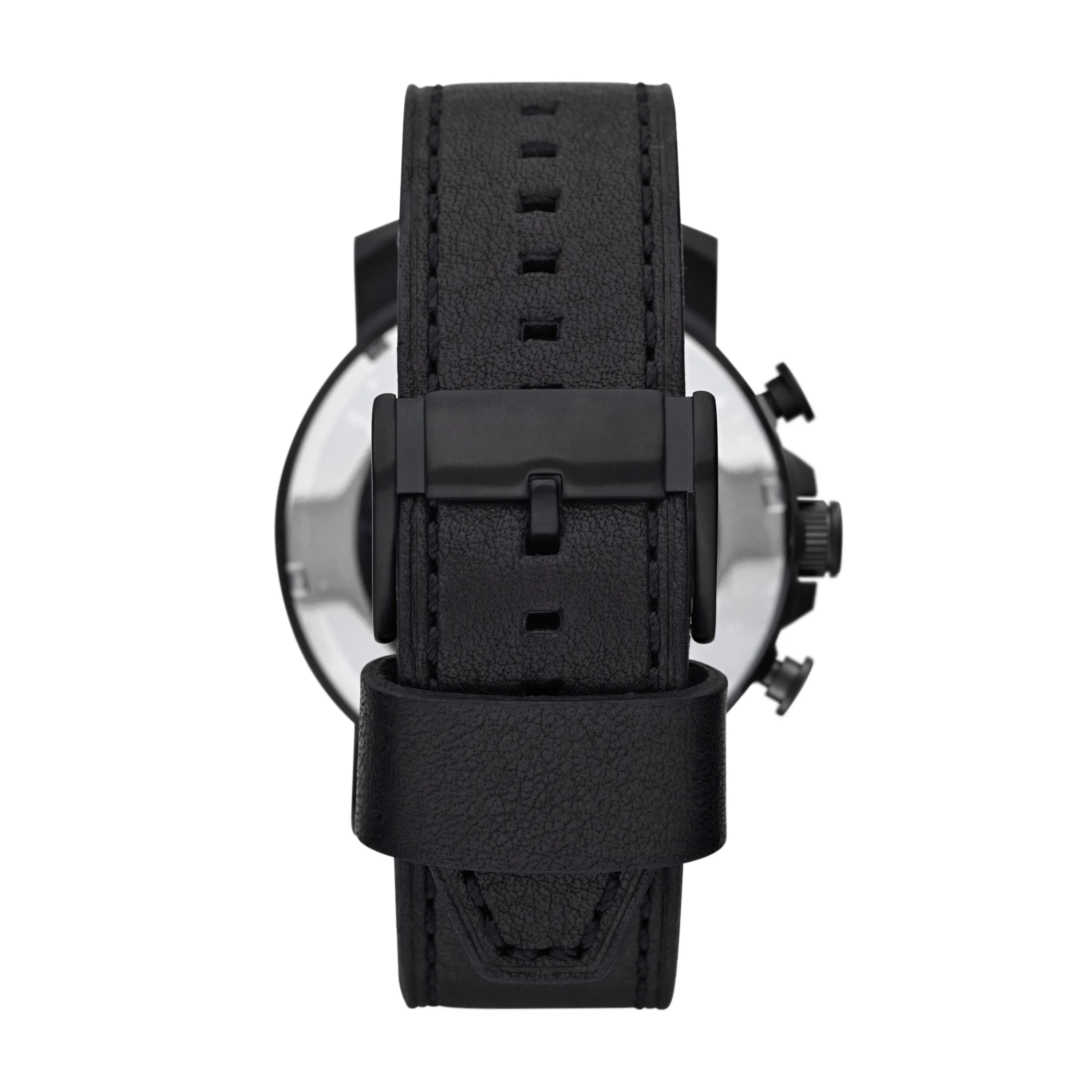 Nate Chronograph Black Leather Watch