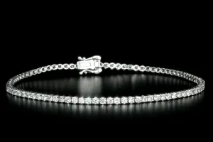 New 14K White Gold 2.50 Carat Round Brilliant Diamond Tennis Bracelet