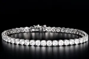 New 14K White Gold 9.53 Carat Total Weight Diamond Tennis Bracelet