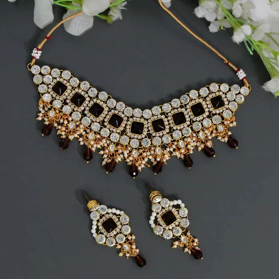 New Kundan Necklace Set With Beautiful Stone