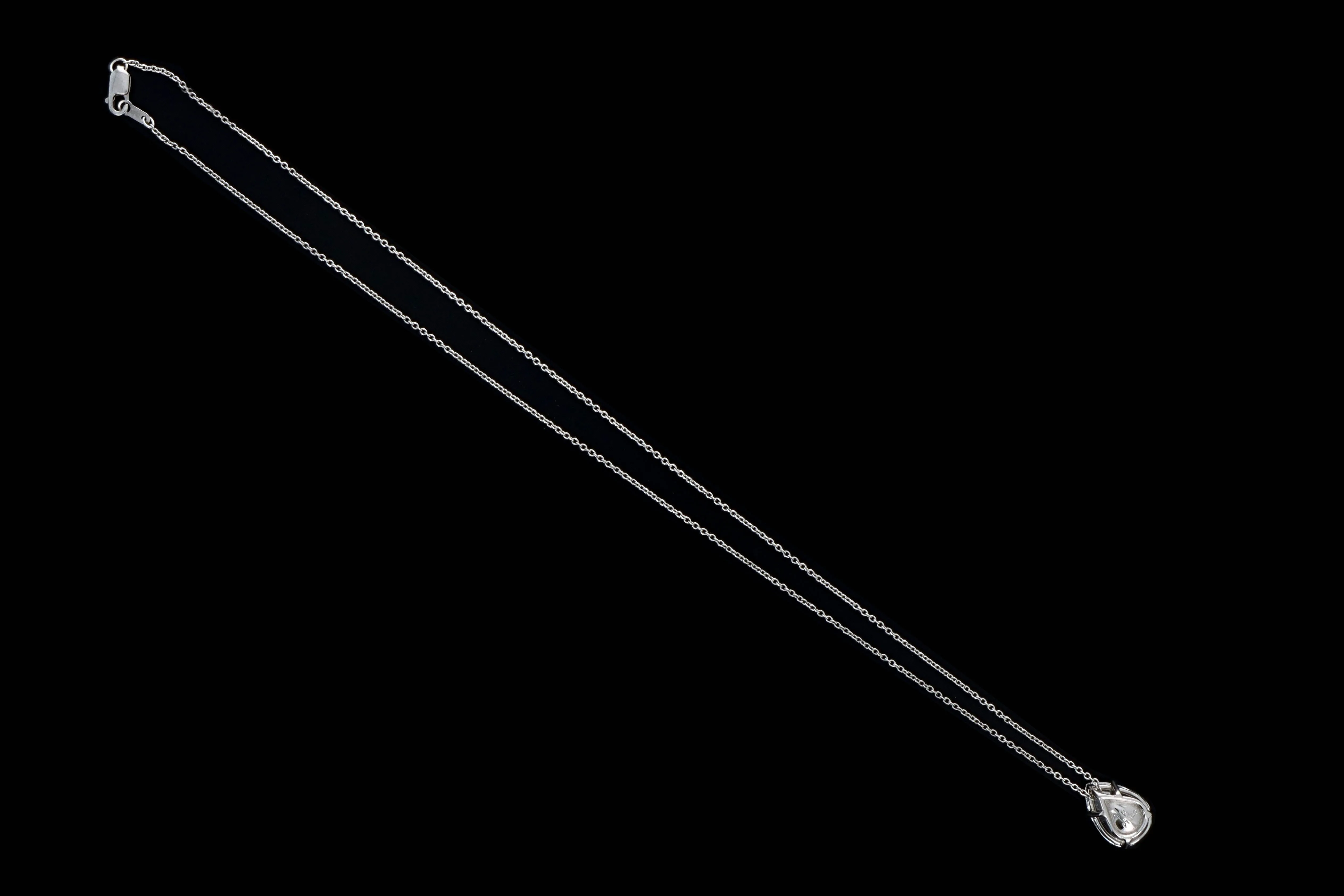 New Platinum 2.86 Carat Pear Cut Diamond Pendant Necklace GIA Certified