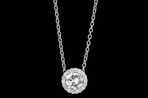 New Platinum .67 Carat Round Brilliant Diamond Pendant Necklace