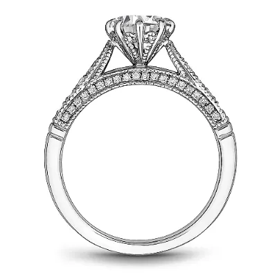 Noam Carver 14kt White Gold 1.01ct Solitaire with Diamond Shoulders