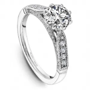 Noam Carver 14kt White Gold 1.01ct Solitaire with Diamond Shoulders