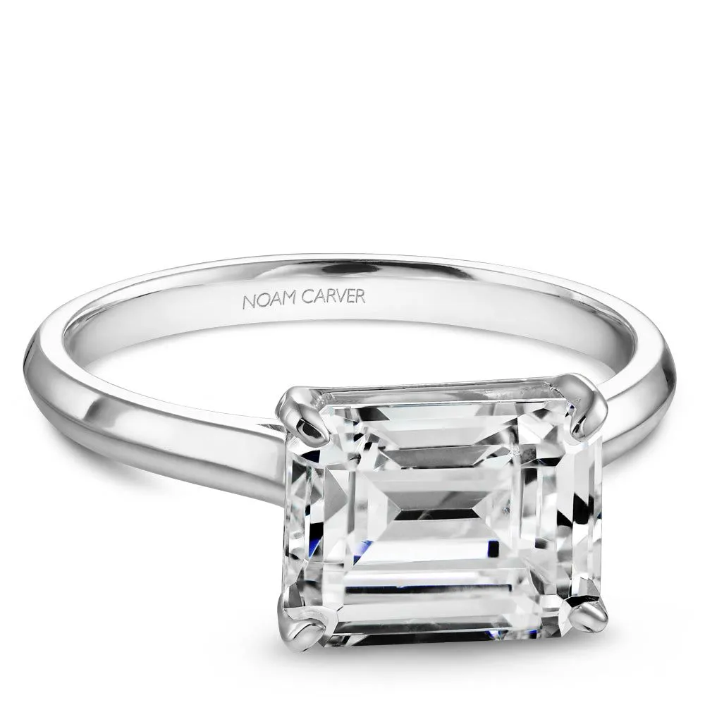 Noam Carver East West Emerald Solitaire Engagement Ring