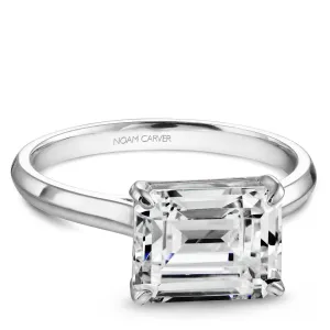 Noam Carver East West Emerald Solitaire Engagement Ring