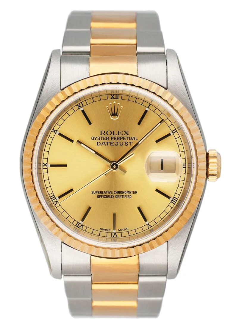 NOS Rolex Datejust 16233 Champagne Dial Mens Watch Box Papers