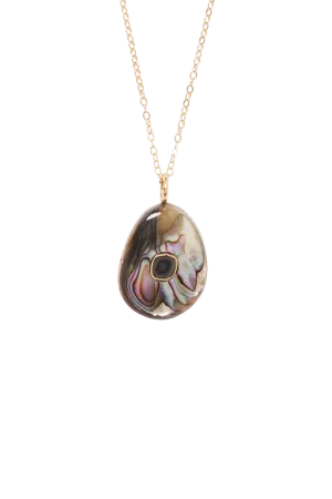 Oasis Abalone Necklace in Yellow Gold