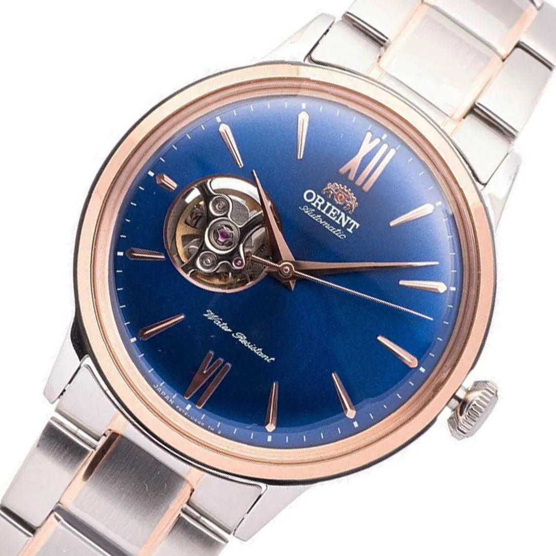 Orient Bambino RA-AG0433L00C RA-AG0433L Blue Dial Semi Skeleton Mechanical Watch