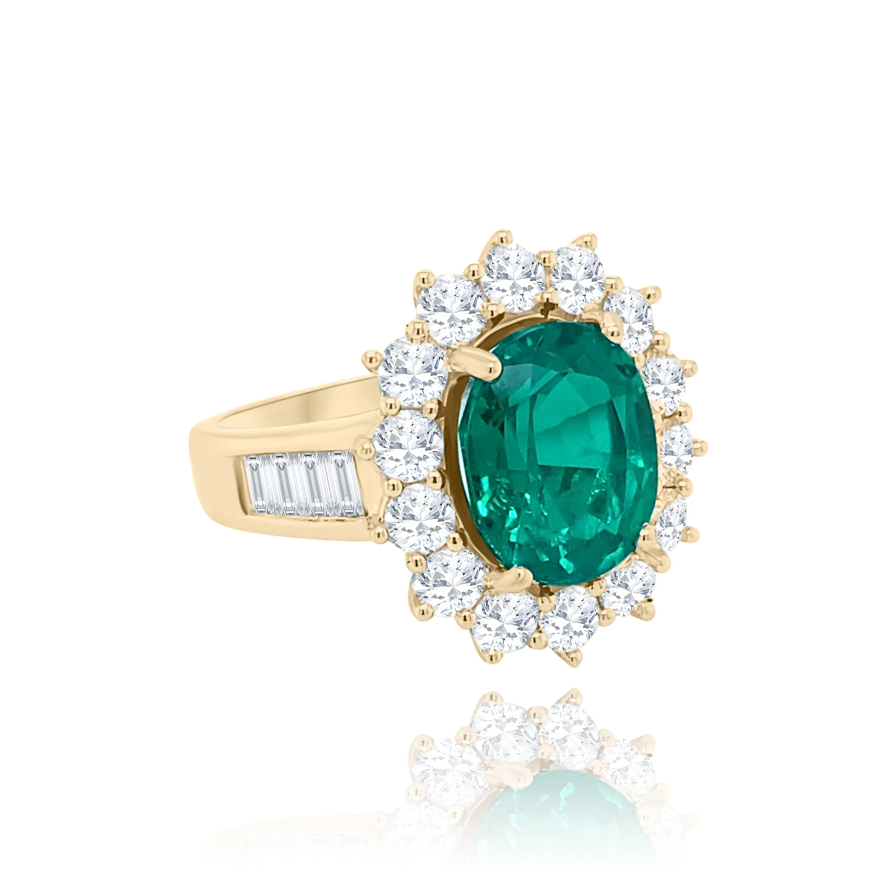 Oval cut Emerald & diamonds "Anna" Ring