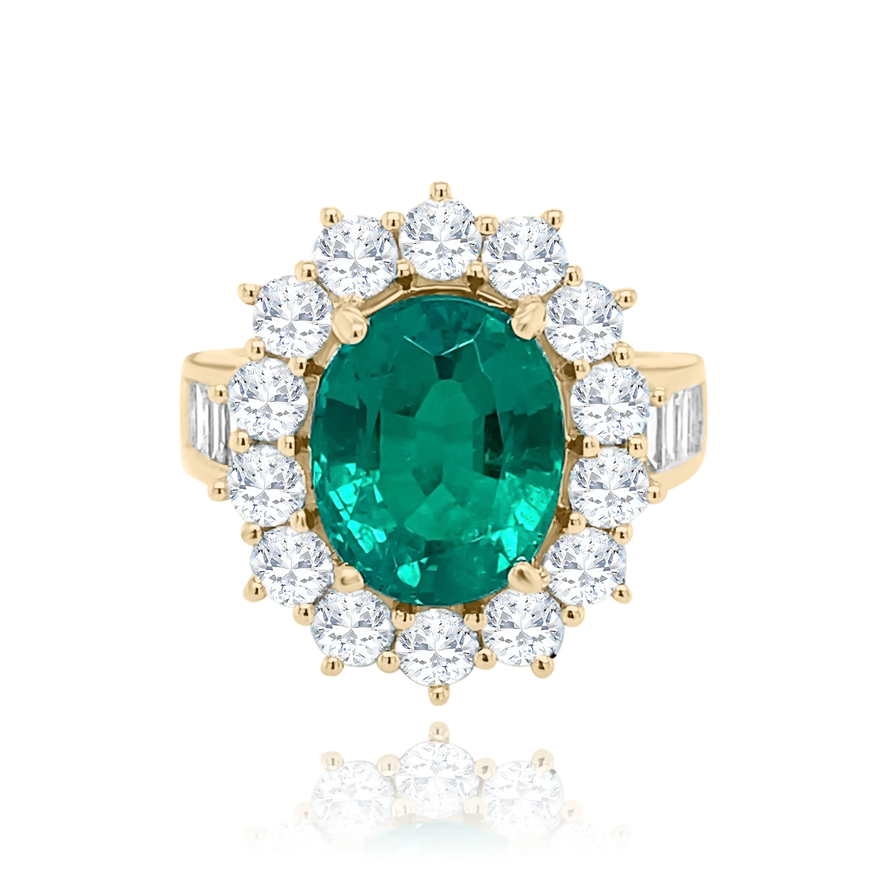 Oval cut Emerald & diamonds "Anna" Ring