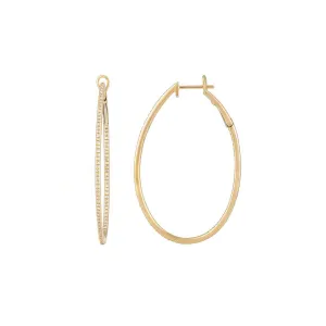 Oval Diamond Hoops