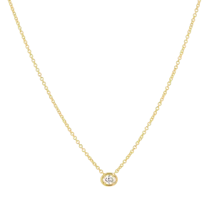 Oval Diamond Solitaire Necklace