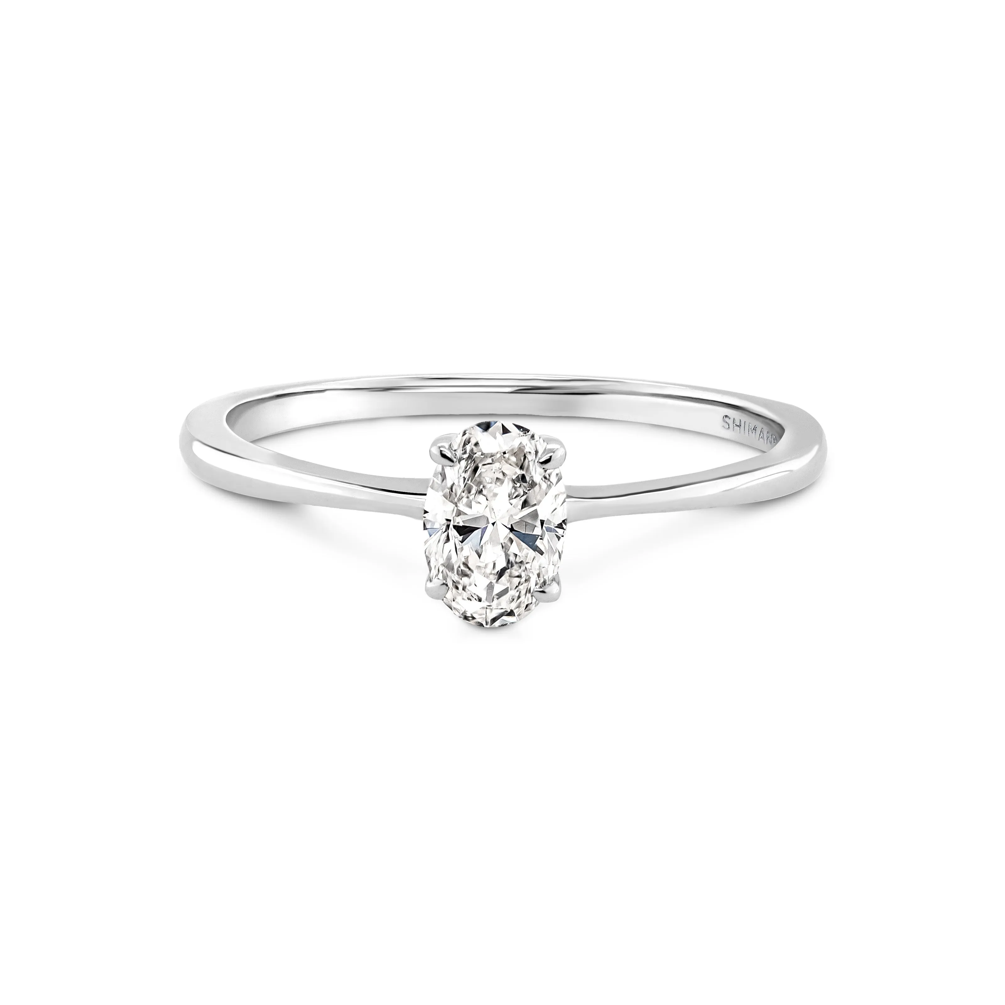 Oval Solitaire Diamond Engagement Ring