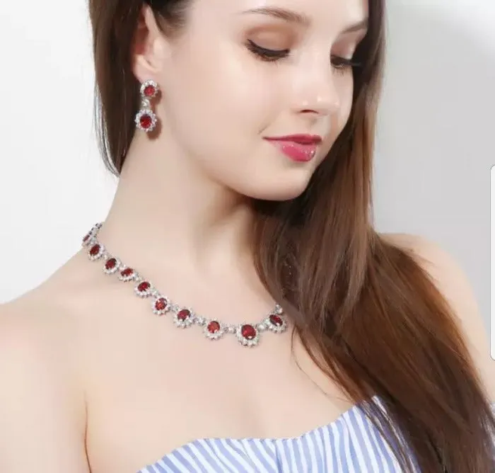 Oval Zirconite Cubic Zirconia Couture Necklace. 628N5099