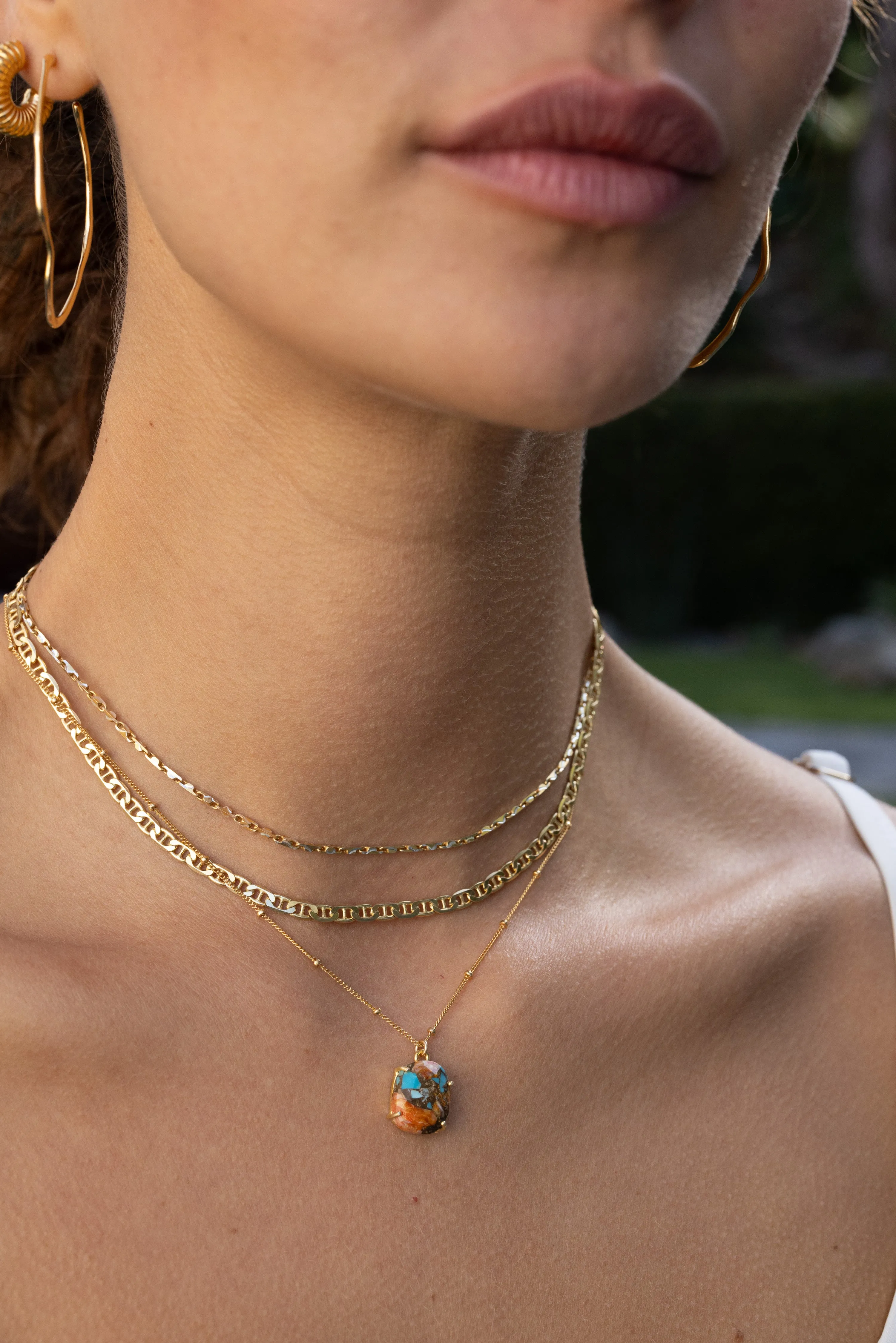 Oyster Turquoise Oval Necklace