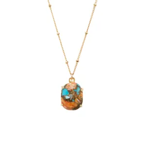 Oyster Turquoise Oval Necklace