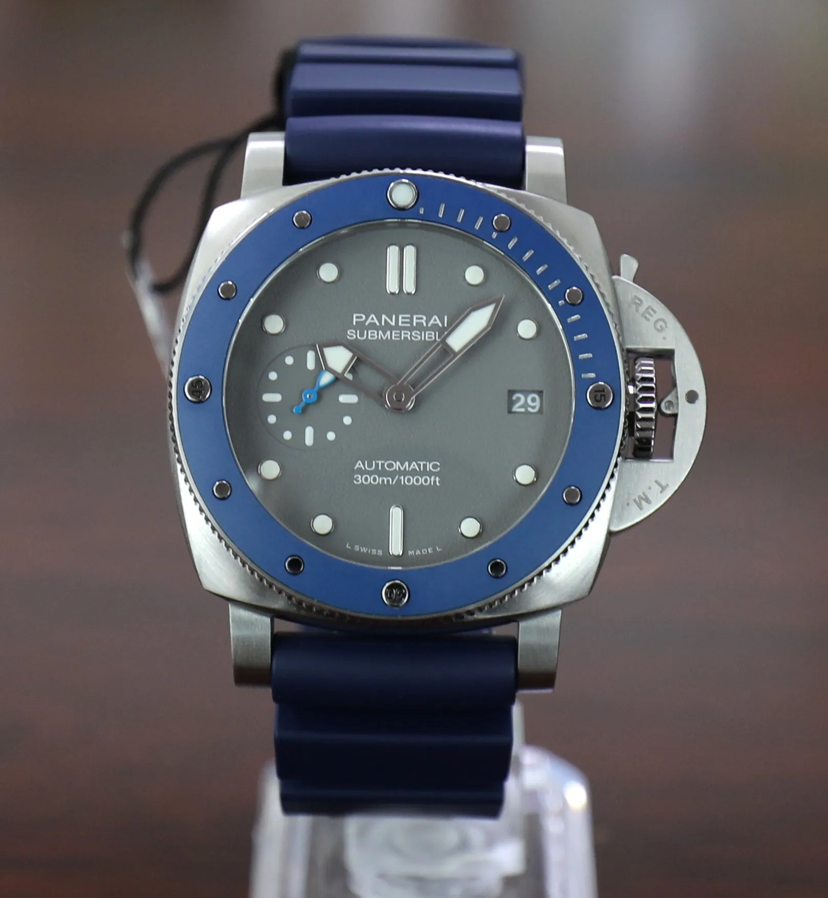 Panerai Submersible 42mm – PAM00959 – Grey Dial – Blue Bezel – Unworn – Full Set