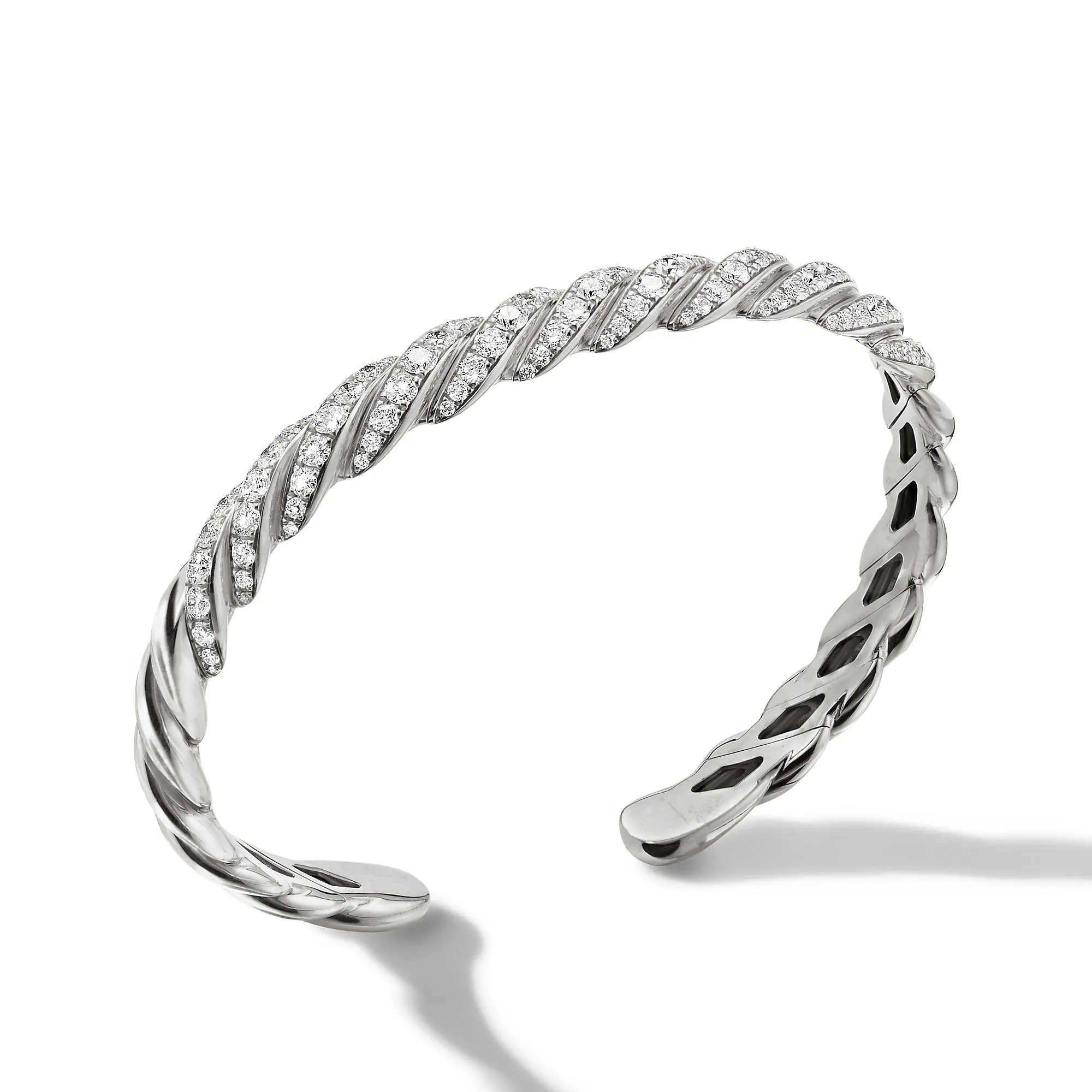 Pavéflex Bracelet in 18K White Gold with Diamonds, Size Medium